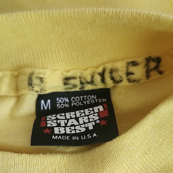 VTG 90s Scotland Lion Rampant Tee Single Stitch Screen Stars M Yellow - Picture 7 of 7